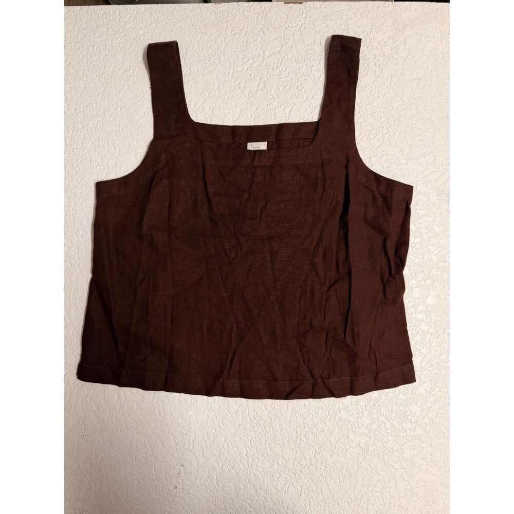 A New Day Brown Square Neck Cropped Tank Top XL NWT